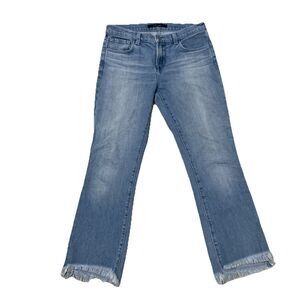 J‎ Brand Selena Straight Leg Fray Step Hem Crop Jeans Womens Size 26 Orion Blue